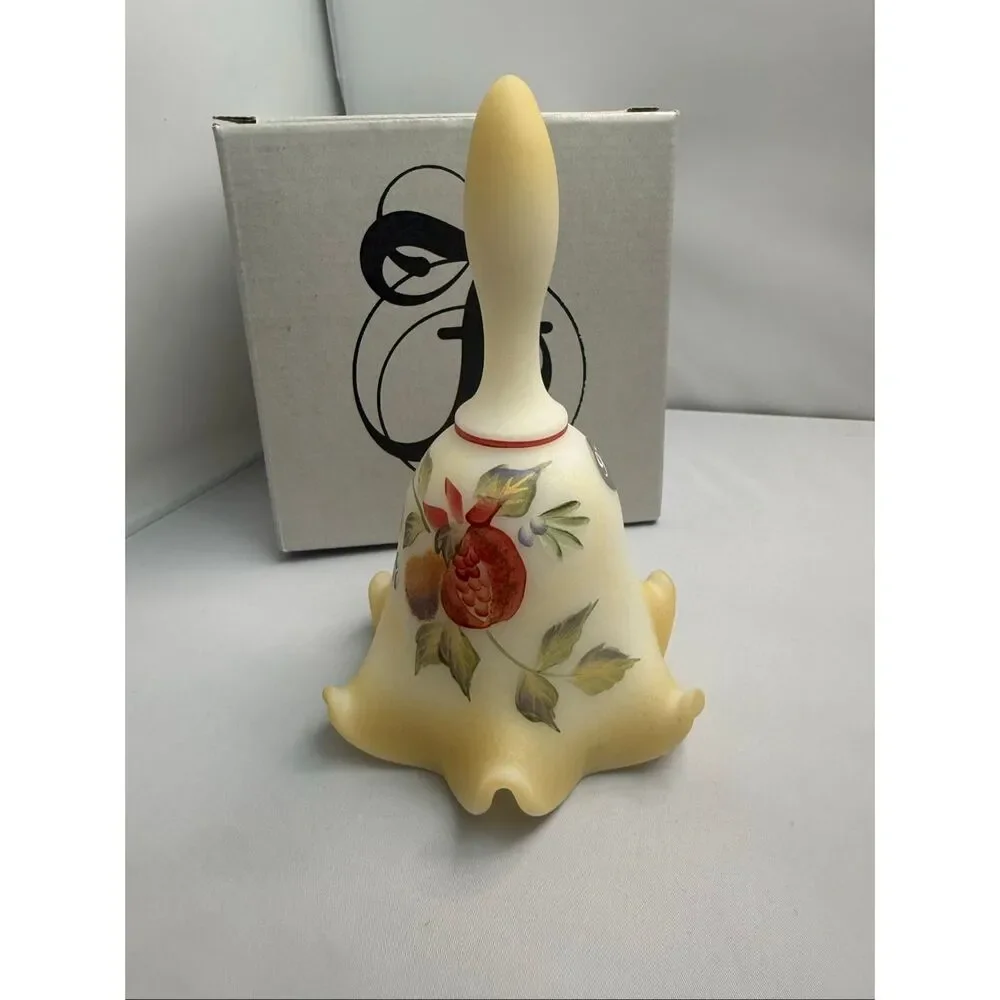 Fenton Sweet Harvest Ivory Blasted Hand Painted Bell with Box